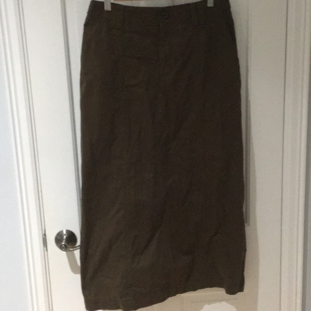 Brown cotton skirt with pockets